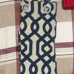 Grommet curtains navy & light beige